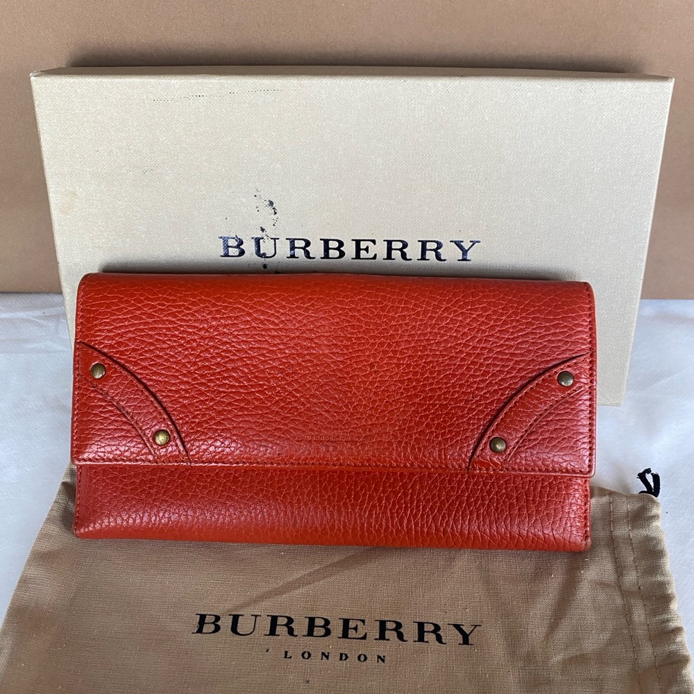 BURBERRY Leather Long Wallet